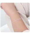 Rose Gold Plated Dual Hearts Silver Bracelet BRS-42-RO-GP